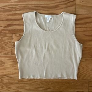Casual Beige Sleeveless Top
